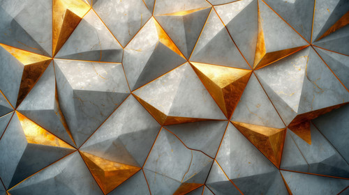 illustration on white background of a Abstract gold metallic foil with geometry lines material backg.jpg