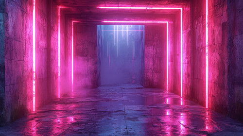 illustration on white background of a Abstract Concrete Futuristic SciFi Gothic interior With Yellow.jpg