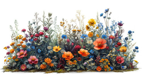 whimsical illistration of A garden where flowers bloom in the shape of animalsperfect book illustrat.jpg