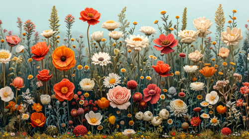 whimsical illistration of A garden where flowers bloom in the shape of animalsperfect book illustrat.jpg