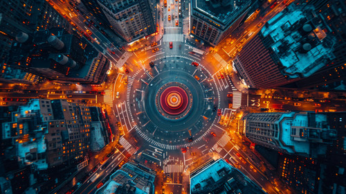 illustration on white background of a Aerial drone view on city intersection during night ar 169 000.jpg