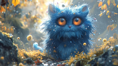 whimsical illistration of A friendly monster teaching children how to paint with stardustperfect boo.jpg