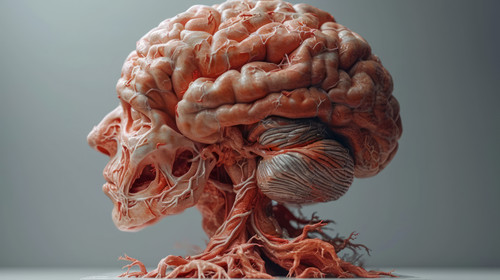 illustration on white background of a 3D illustration of realistic human brain on isolated white bac.jpg