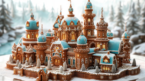 whimsical illistration of An enchanted castle where everything is made of chocolateperfect book illu.jpg