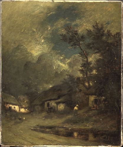 Dupre, Jules Окраина деревни ночью, 1889, 57 cm х 47 cm, Холст, масло