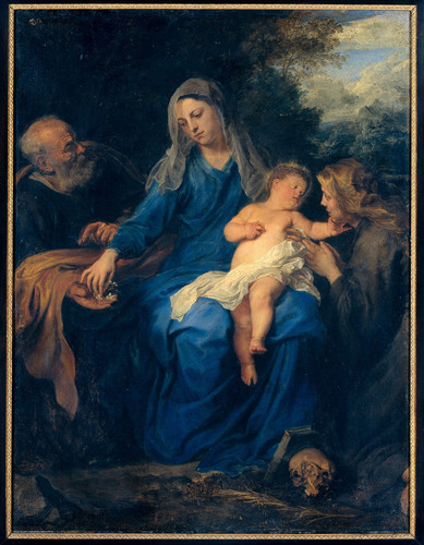 Dyck, Anthony van (стиль) Святое семейство с Марией Магдалиной, 1700, 100 cm х 76,5 cm, Холст, масло