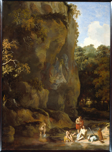 Eeckhout, Gerbrand van den Купание мужчин, 1674, 45,5 cm х 33 cm, Дерево, масло
