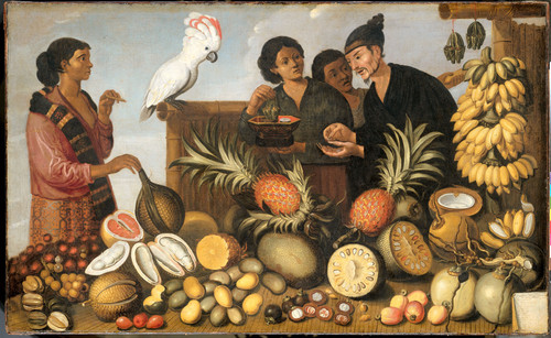 Eckhout, Albert (приписывается) Ост Индский рынок, 1666, 106 cm х 174,5 cm, Холст, масло