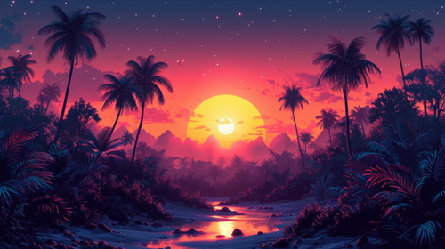 illustration on white background of a A new world with alien plants Generate Ai ar 169 00059 00.jpg