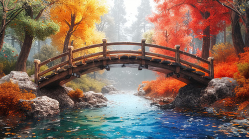 whimsical illistration of A magical rainbow bridge connecting two fantastical landsperfect book illu.jpg
