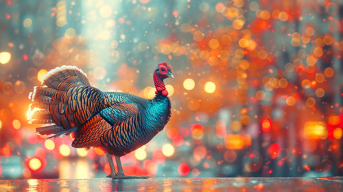 illustration on white background of a A Photo of a Turkey on the Street of a Major City at Night ar .jpg