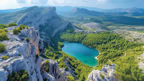 illustration on white background of a Aerial view of Samarske stijene mountains in Croatia ar 169 00.jpg