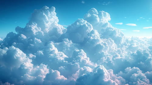 illustration on white background of a An abstract background featuring white clouds and a blue sky c.jpg
