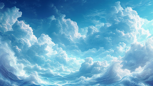 illustration on white background of a An abstract background featuring white clouds and a blue sky c.jpg
