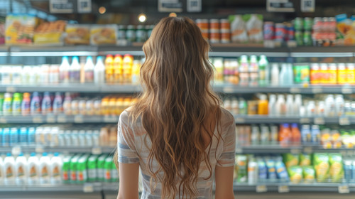 illustration on white background of a Back view of the woman in the grocery store ar 169 00153 03.jpg