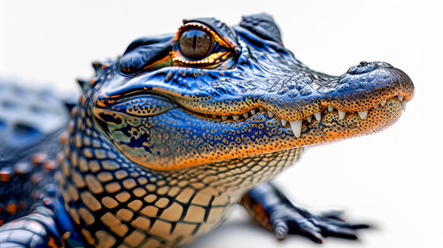 illustration on white background of a Beautiful portrait of an American alligator or gator Alligator.jpg