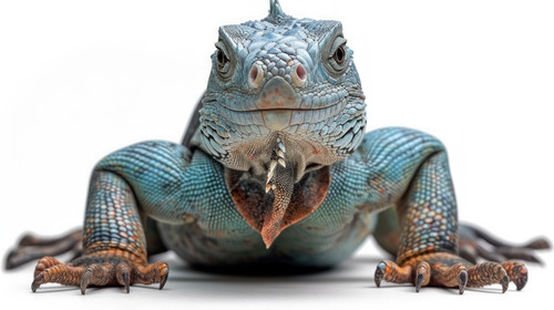 illustration on white background of a Beautiful large lizard iguana ar 169 00160 03.jpg