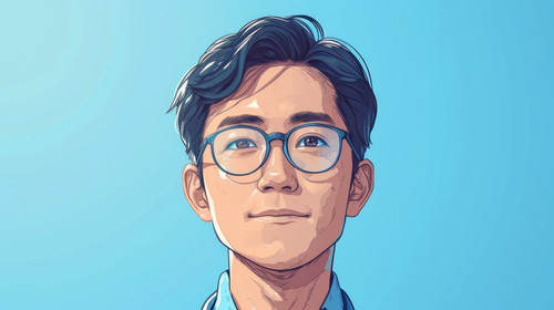 illustration on white background of a Asian Male Occupational Therapist Lifestyle Concept Generative.jpg