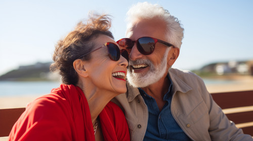 An elderly Hispanic couple enjoying outdoors their love palpable reflecting a Latin American immigra.jpg
