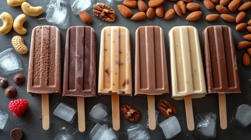 illustration on white background of a Assortment of various popsicle ice cream vanilla and chocolate.jpg