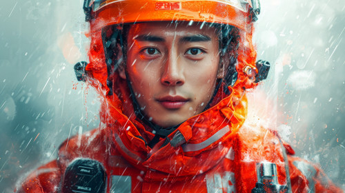 illustration on white background of a Asian Man Paramedic Lifestyle Setting Generative AI ar 169 001.jpg