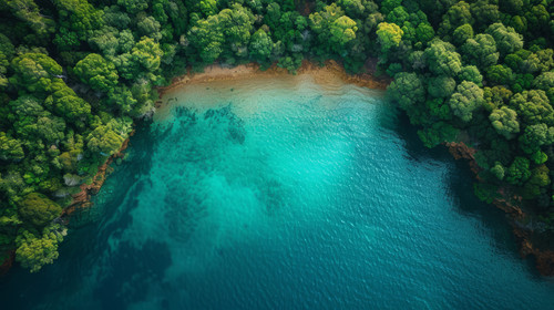 illustration on white background of a Aerial top down footage of a windy river in the Tasmania wilde.jpg