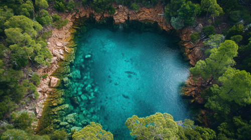 illustration on white background of a Aerial top down footage of a windy river in the Tasmania wilde.jpg