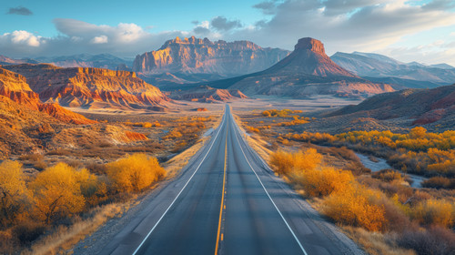 illustration on white background of a Aerial view of Spotted Wolf Canyon in Utah state on interstate.jpg
