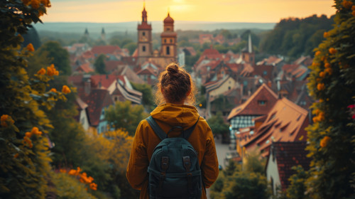 illustration on white background of a Aerial view of the city Sinsheim in Germany on a sunny spring .jpg
