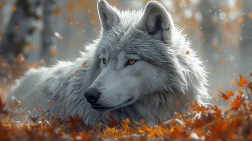 illustration on white background of a A breathtaking closeup of a majestic white wolf Generate Ai ar.jpg