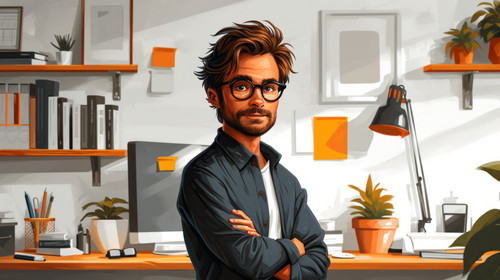 illustration on white background of a A day in the life of a businessman office worker character des.jpg