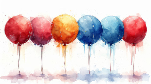 whimsical illistration of A parade of happy balloons celebrating a special dayperfect book illustrat.jpg