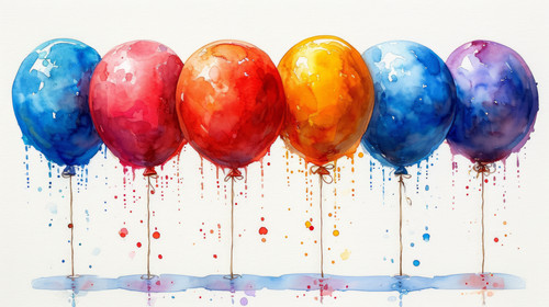 whimsical illistration of A parade of happy balloons celebrating a special dayperfect book illustrat.jpg