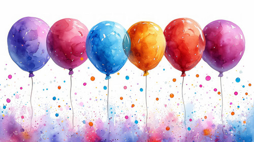 whimsical illistration of A parade of happy balloons celebrating a special dayperfect book illustrat.jpg