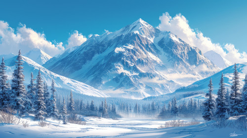 illustration on white background of a Altai mountains Russia Siberia ar 169 00121 02.jpg