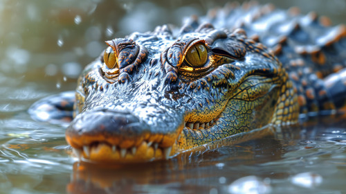 illustration on white background of a African Crocodile close up floating in water ar 169 00110 02.jpg