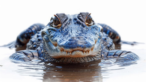 illustration on white background of a African Crocodile close up floating in water ar 169 00110 00.jpg