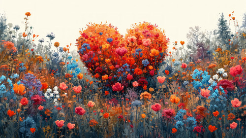 whimsical illistration of A magical garden where flowers bloom in the shape of heartsperfect book il.jpg