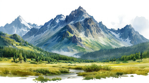 illustration on white background of a Altai mountains Russia Siberia ar 169 00122 01.jpg