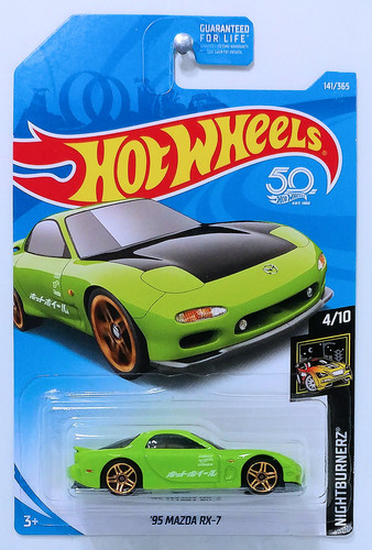 Машинка Hot Wheels '95 Mazda RX 7 2018 Nightburnerz (#141) green FJY97.jpg