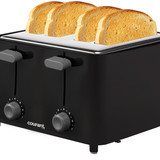black toaster with toast