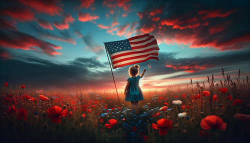 DALL·E 2024 01 09 11.22.14 A heartwarming scene of a child waving the American flag, standing in a f.png