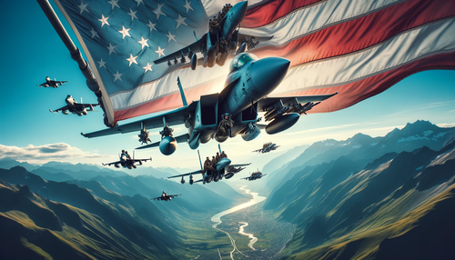 DALL·E 2024 01 09 13.00.34 An action packed image showing a squadron of fighter jets flying in forma.png