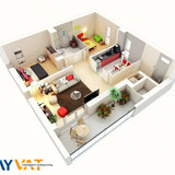 1 Bedroom Apartment 3D Floor Plan