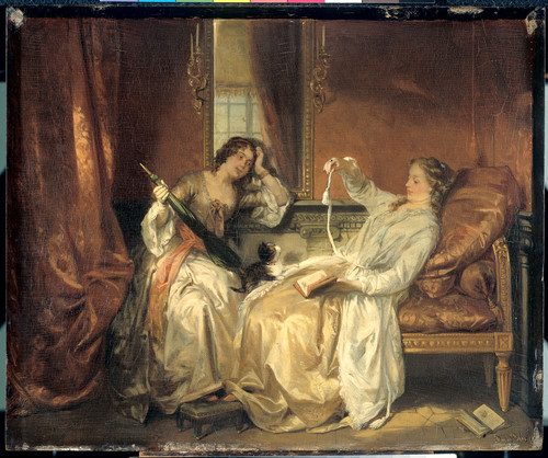 Bles, David Разговор, 1899, 26 cm х 34 cm, Дерево, масло