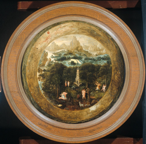 Bles, Herri met de Рай, 1550, диаметр 47 cm, , Дерево, масло