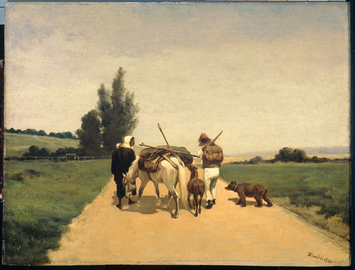 Bombled, Karel Frederik Цыгане на дороге, 1881, 28 cm x 37 cm, Дерево, масло