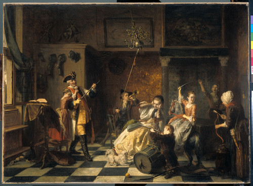 Bles, David Дети офицера играют в солдат, 1869, 49 cm x 67 cm, Дерево, масло