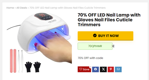 2024 01 30 14 20 08 70% OFF LED Nail Lamp with Gloves Nail Files Cuticle Trimmers – Catch Top Deals