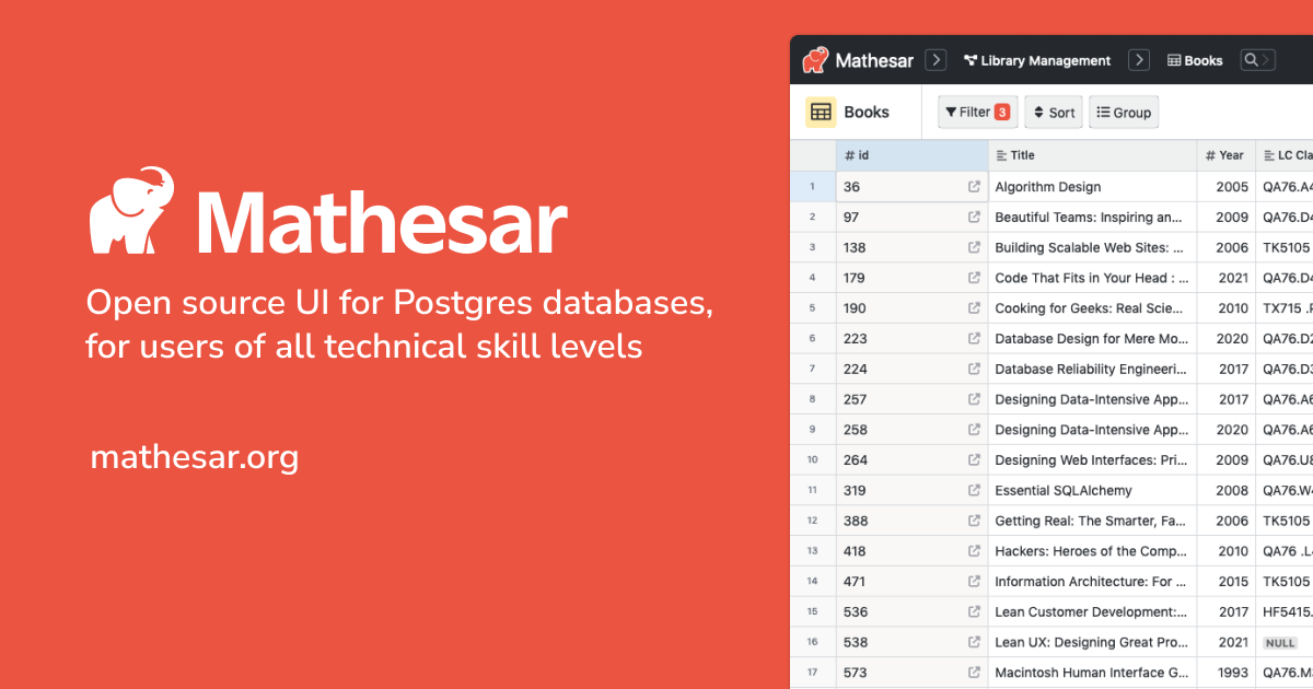 Mathesar: An Intuitive PostgreSQL Database Interface